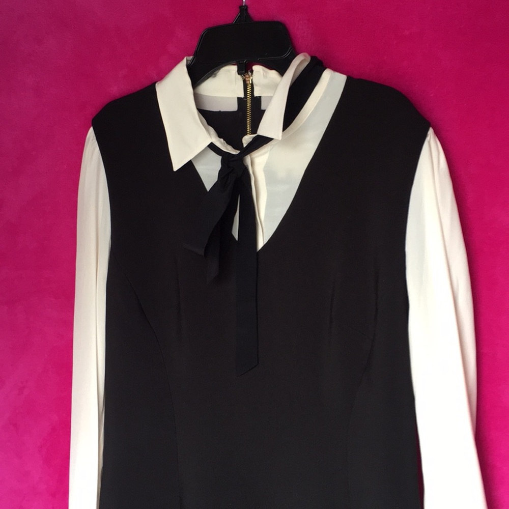 Kate Spade dress black cream long sleeves